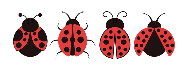 Ladybug icon set design template vector illustration