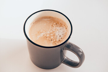 morning cappuccino cup natural grey color