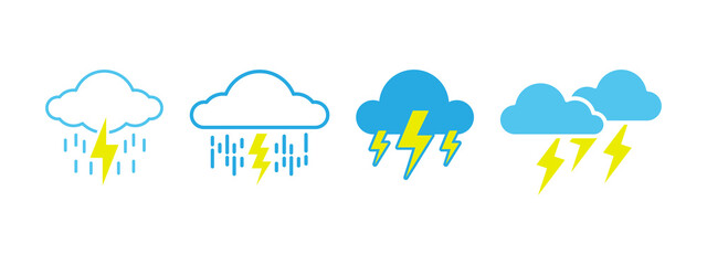 Obraz premium Storm cloud icon set design template vector illustration