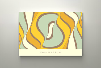 Cover design template. Pattern with optical illusion. Abstract striped background with ripple effect. Vector illustration.