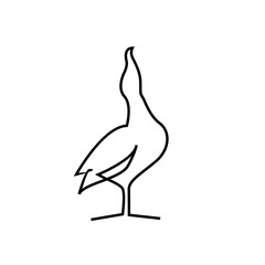 Naklejka premium One single line drawing of wild seagull for company business logo identity. Cute bird mascot concept for conservation national park symbol. Continuous line draw design graphic illustration vector