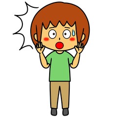 男性　驚く　焦る