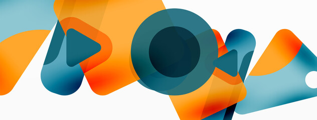 Line, triangle, square and circle primitive composition. Vector geometric minimal abstract background for wallpaper, banner, background, landing page