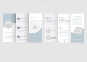 Business trifold leaflet brochure template design. Vector graphics.