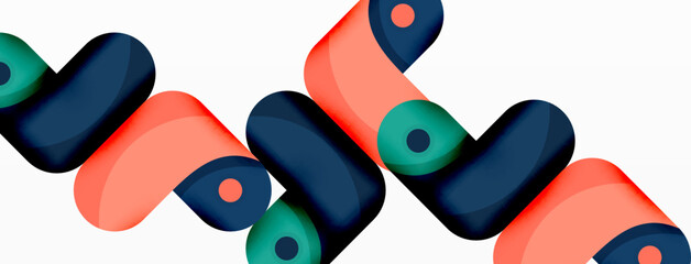 Creative geometric wallpaper. Round arrow shape minimal geometric background. Techno business template for wallpaper, banner, background or landing