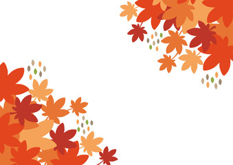 紅葉のイラストフレーム