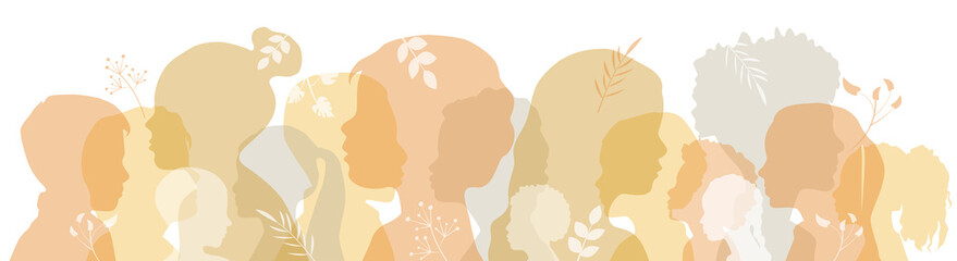 Children of different ethnicities stand side by side together. Flat vector illustration. - obrazy, fototapety, plakaty