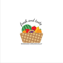 Logo design of organic fresh fruits.Suitable for your company in the field Fruity