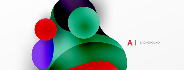 Geometric round shapes and circles abstract background. Wallpaper for concept of AI technology, blockchain, communication, 5G, science, business