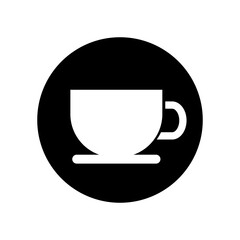 Round coffee cup icon. Cafe icon. Vector.