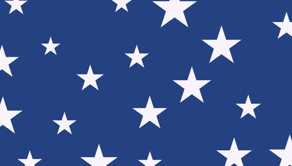 USA style seamless pattern white stars on blue background. illustration