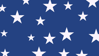 USA style seamless pattern white stars on blue background. illustration