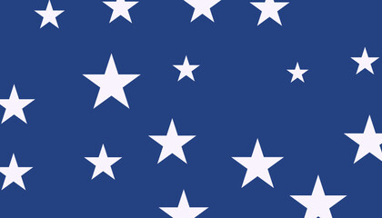 USA style seamless pattern white stars on blue background. illustration