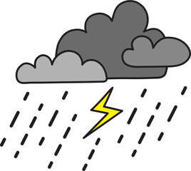 big rain cloud with thunder vector
