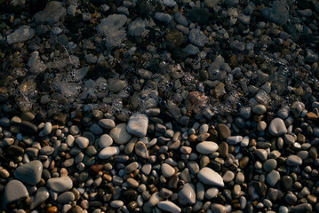 sea stones in clear sea water
