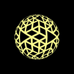 Sphere with geometric ornament. Vector illustration.
