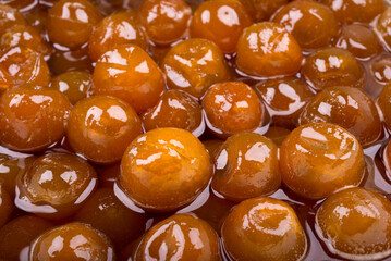 煮たキンカンの実のアップ