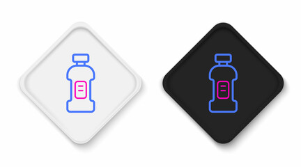 Line Plastic bottle for laundry detergent, bleach, dishwashing liquid or another cleaning agent icon isolated on white background. Colorful outline concept. Vector