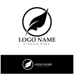 feather pen write sign logo template app icons