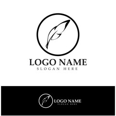feather pen write sign logo template app icons
