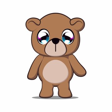 cute bear cartoon mascot vector illustration