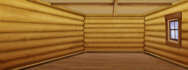 Interior of a wooden house