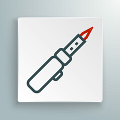 Line Soldering iron icon isolated on white background. Colorful outline concept. Vector