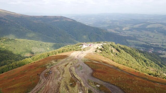 aerial view of off road car at the trail mountains attraction