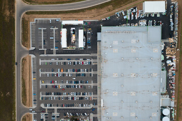 Top view of a large shopping center