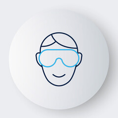 Line Eye sleep mask icon isolated on white background. Sleeping mask. Colorful outline concept. Vector