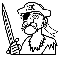 cartoon illustration of a pirate