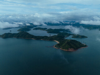 Aerial view of beautiful islands in Hong kong