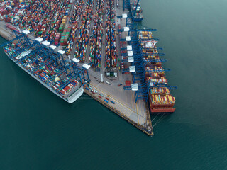Aerial view of yantian container terminal,China
