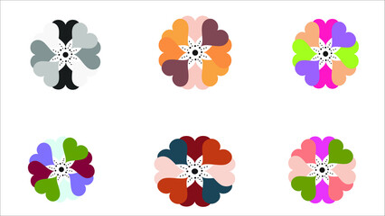 Set of beautiful flowers, beautiful and colorful on a white background.For  Collection of daisy and sunflowers with various colors for spring season as graphic elements and decorations. 