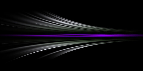 Abstract gray and purple fast light lines on a black background