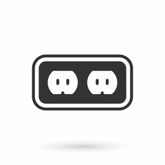 Grey Electrical outlet icon isolated on white background. Power socket. Rosette symbol. Vector