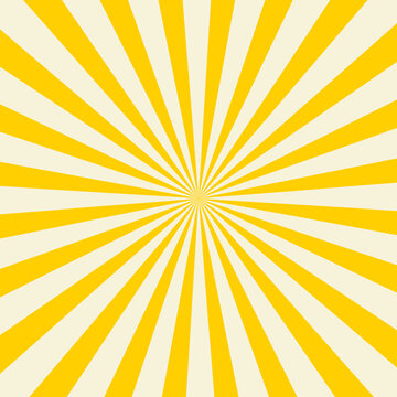 Abstract Vintage  Retro Light Yellow Sunrays Background. Vector Starburst Beam Illustration Eps 10.