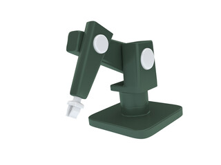 3d render illustration of simple robotic on white background