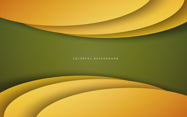 Abstract overlap layer green and yellow color background