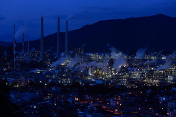 山口県　周南市　周南コンビナート　夜景