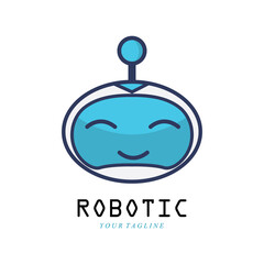 robot and logo symbol vector