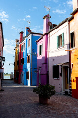 Fototapeta na wymiar architectural panorama of the colors of Burano
