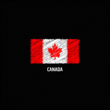Canada flag template flat vector illustration