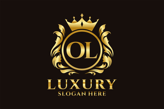 Initial OL Letter Royal Luxury Logo template in vector art for luxurious branding projects and other vector illustration.