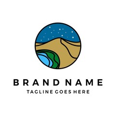 Flat oasis logo design vector