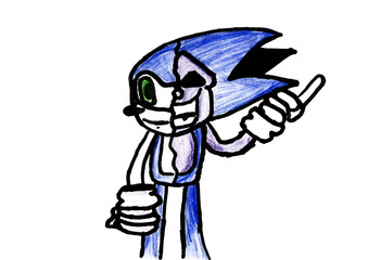 Children's drawings a cartoon image and line drawings