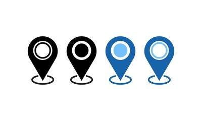 Geolocation Geotag locator icon set. Map place tag pin location icons. markers sign GPS location symbol .Vector color illustration