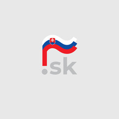 Slovakia flag icon. Original simple design of the slovakia flag, map marker. Design element, template national poster with sk domain. State patriotic banner. Vector illustration