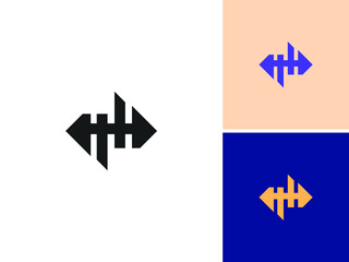 LETTER H MONOGRAM LOGO DESIGN ICON VECTOR ILLUSTRATION