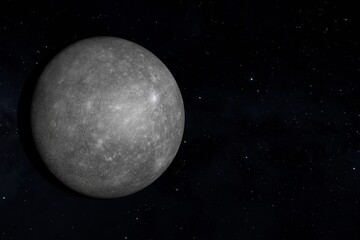 Mercury is one of the planets in the solar system. 3d illustration